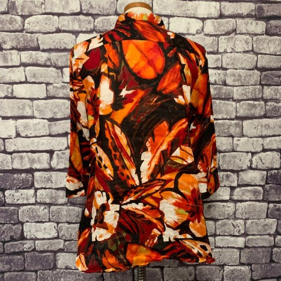 Chico's 3/4 Sleeve Multicolored Blouse Size L - Picture 7 of 10